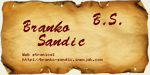 Branko Sandić vizit kartica